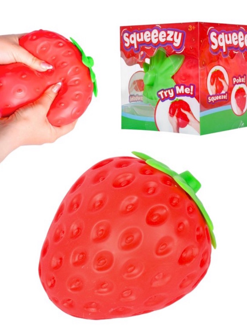 Strawberry Squishy Toy - Red & Green